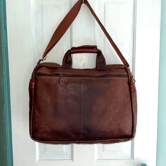 Vintage LL Bean Brown Leather travel messenger bag men’s or women’s - Picture 2 of 9